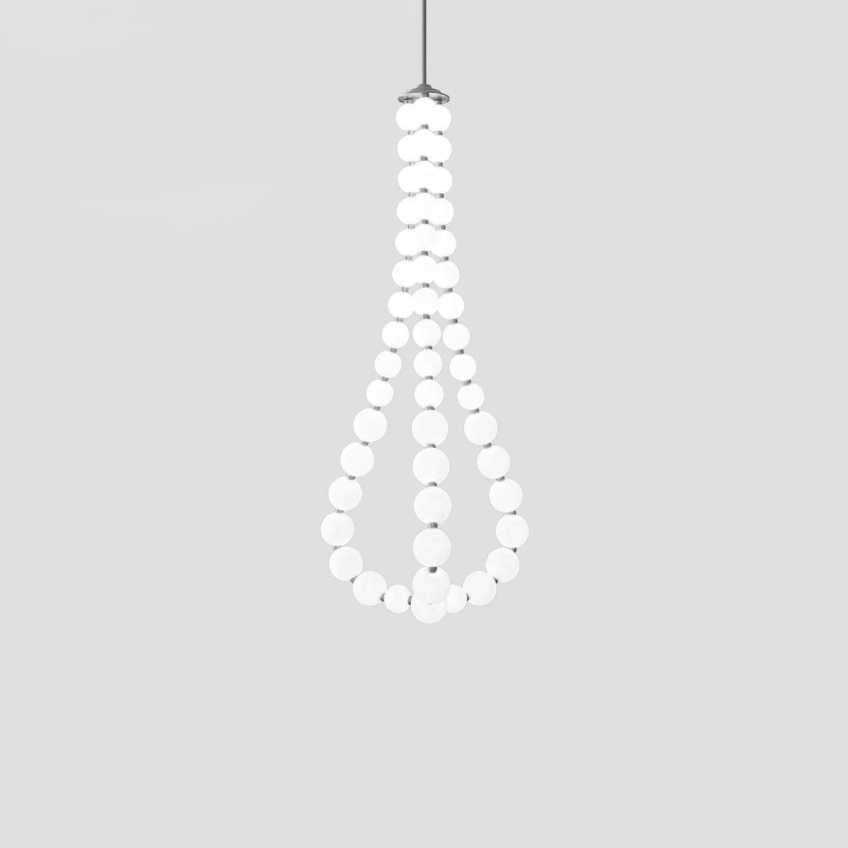 Acrylic Pearl Chandelier Necklace-Lighting > Chandeliers & Pendant Lights-casanuva-70cmx150m-Chrome & White Acrylic-Warm Light-casanuva