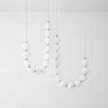 Acrylic Pearl Chandelier Necklace-Lighting > Chandeliers & Pendant Lights-casanuva-75cmx65m-Chrome & White Acrylic-Warm Light-casanuva