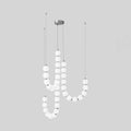 Acrylic Pearl Chandelier Necklace-Lighting > Chandeliers & Pendant Lights-casanuva-90cmx65m-Chrome & White Acrylic-Warm Light-casanuva