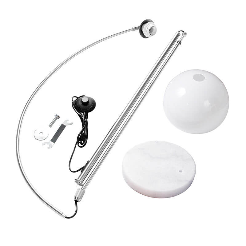Acrylic Shade Floor Lamp 1-Light Globe Design-Lighting > Floor Lamps-casanuva-casanuva