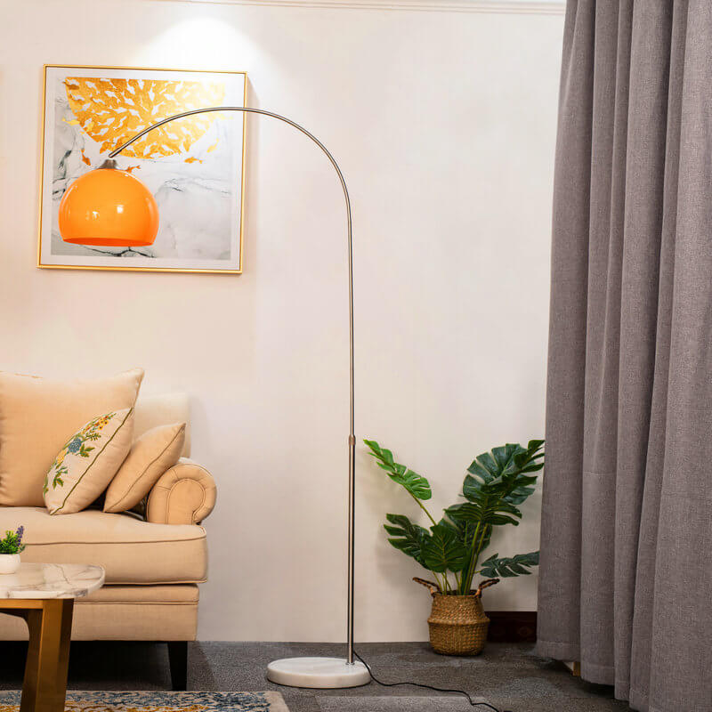 Acrylic Shade Floor Lamp 1-Light Globe Design-Lighting > Floor Lamps-casanuva-Foot Switch-100V-120V-Orange-casanuva