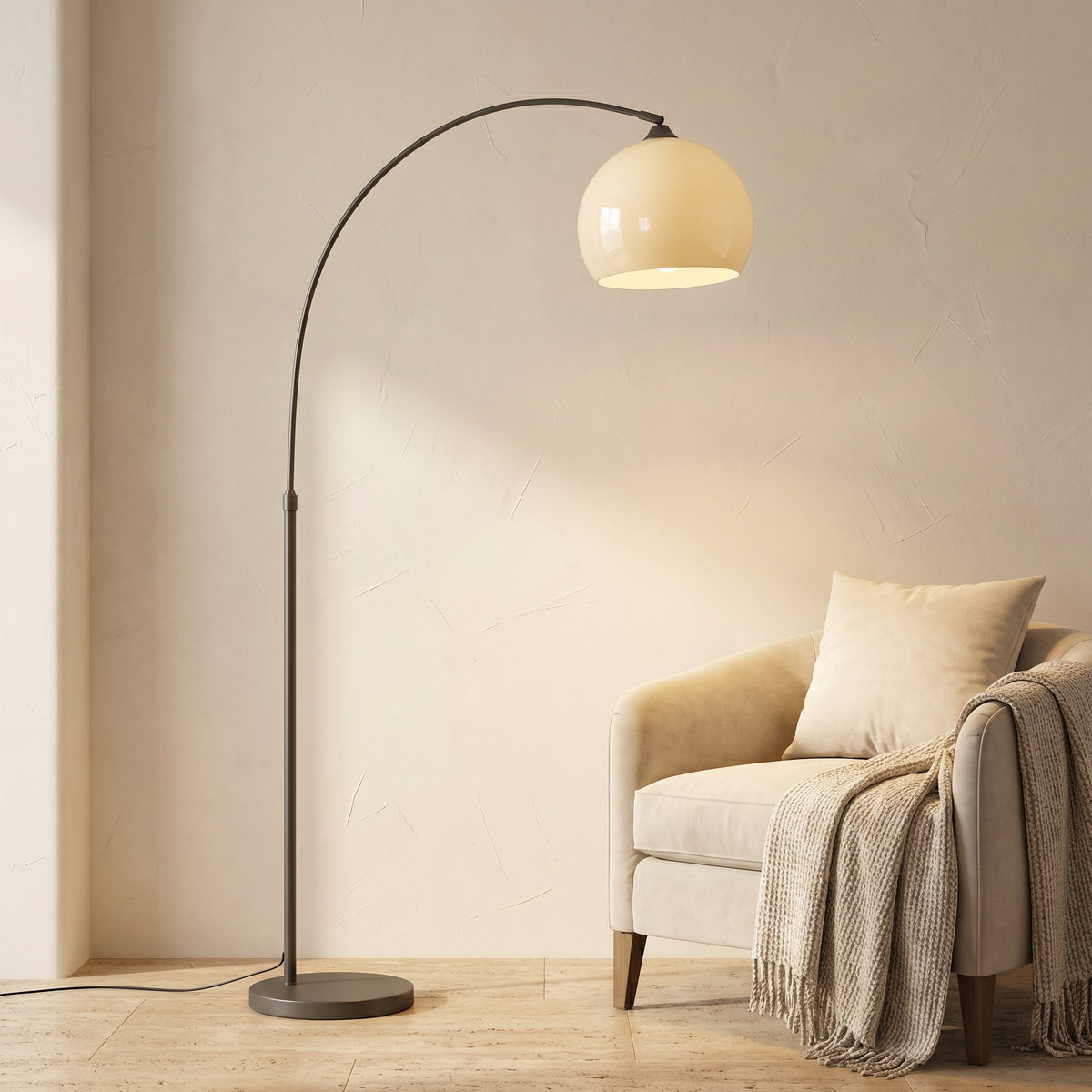 Acrylic Shade Floor Lamp 1-Light Globe Design-Lighting > Floor Lamps-casanuva-casanuva