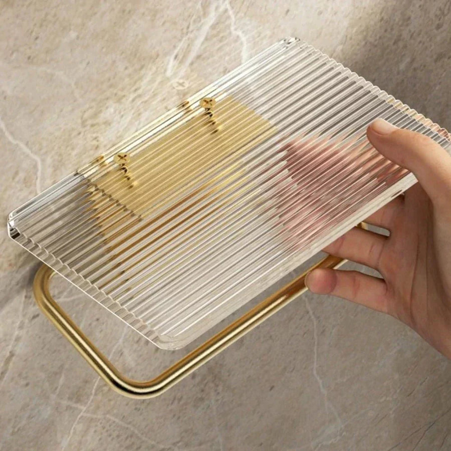 Acrylic Toilet Paper Holder with Metal Frame-Bedding & Bath > Bathroom Accessories-casanuva-casanuva