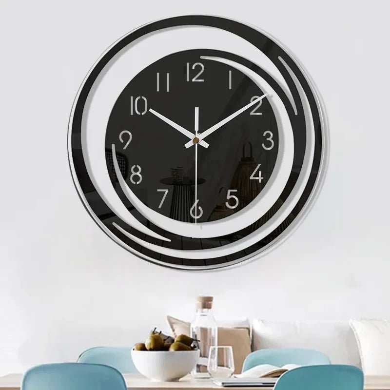 Acrylic Wall Clock Black Silent Operation-Home Decor > Clocks-casanuva-casanuva