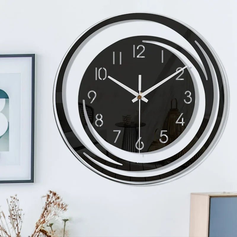 Acrylic Wall Clock Black Silent Operation-Home Decor > Clocks-casanuva-casanuva