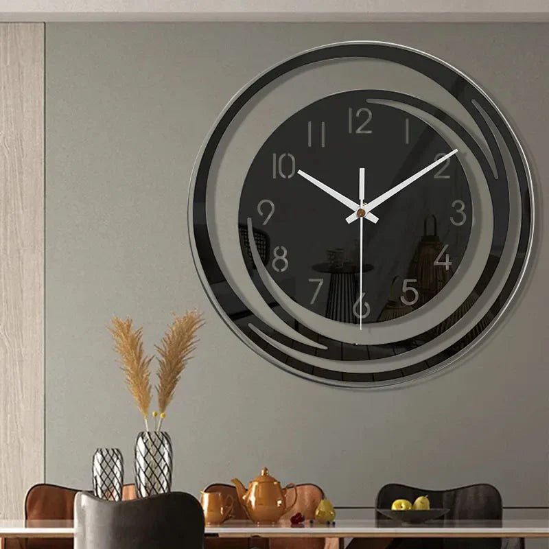 Acrylic Wall Clock Black Silent Operation-Home Decor > Clocks-casanuva-casanuva