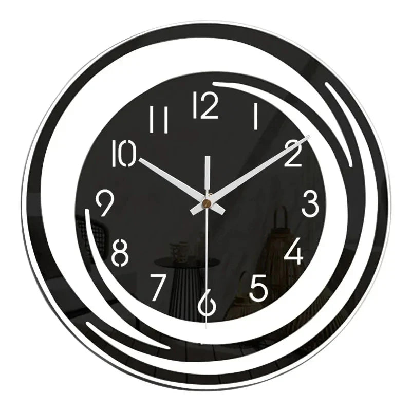 Acrylic Wall Clock Black Silent Operation-Home Decor > Clocks-casanuva-casanuva