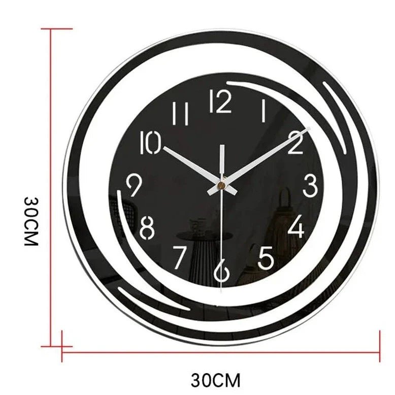 Acrylic Wall Clock Black Silent Operation-Home Decor > Clocks-casanuva-casanuva