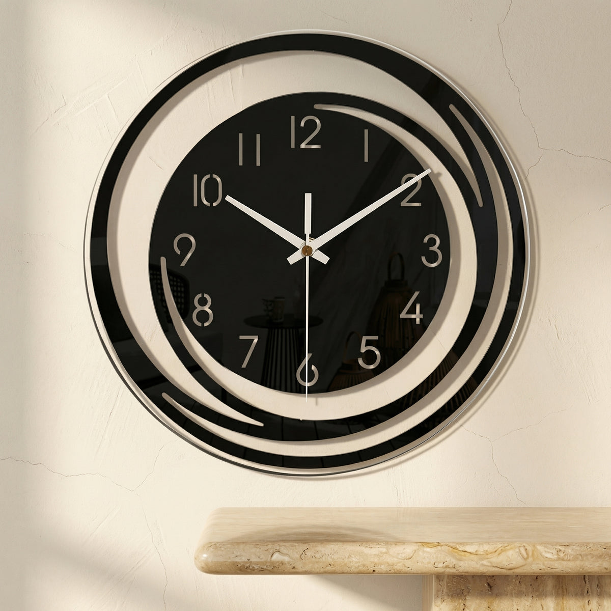 Acrylic Wall Clock Black Silent Operation-Home Decor > Clocks-casanuva-casanuva