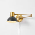Adjustable Plug In Wall Lamp with Arm-Lighting > Wall Lights-casanuva-37cmx15cm-Black & Gold-US Plug-casanuva