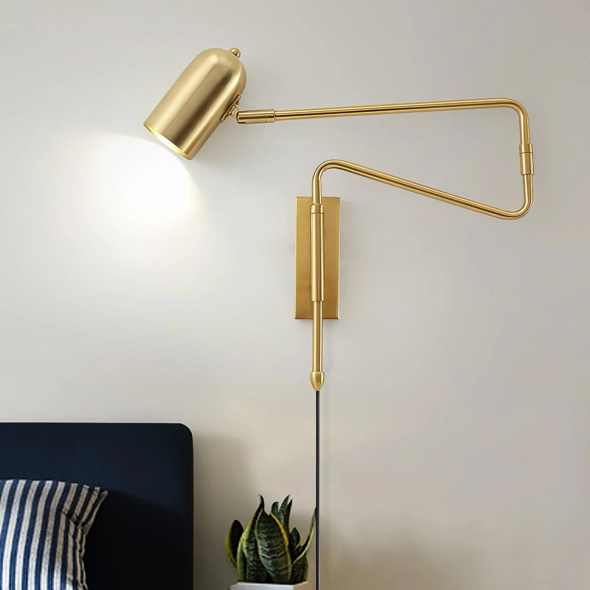 Adjustable Plug In Wall Lamp with Arm-Lighting > Wall Lights-casanuva-casanuva