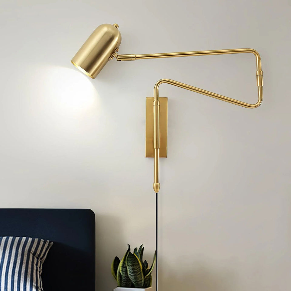 Adjustable Plug In Wall Lamp with Arm-Lighting > Wall Lights-casanuva-casanuva