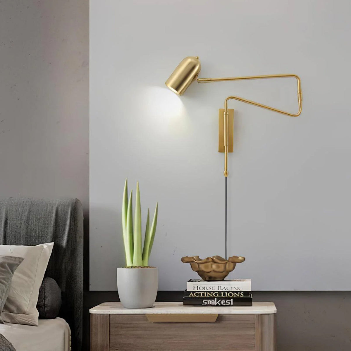 Adjustable Plug In Wall Lamp with Arm-Lighting > Wall Lights-casanuva-casanuva