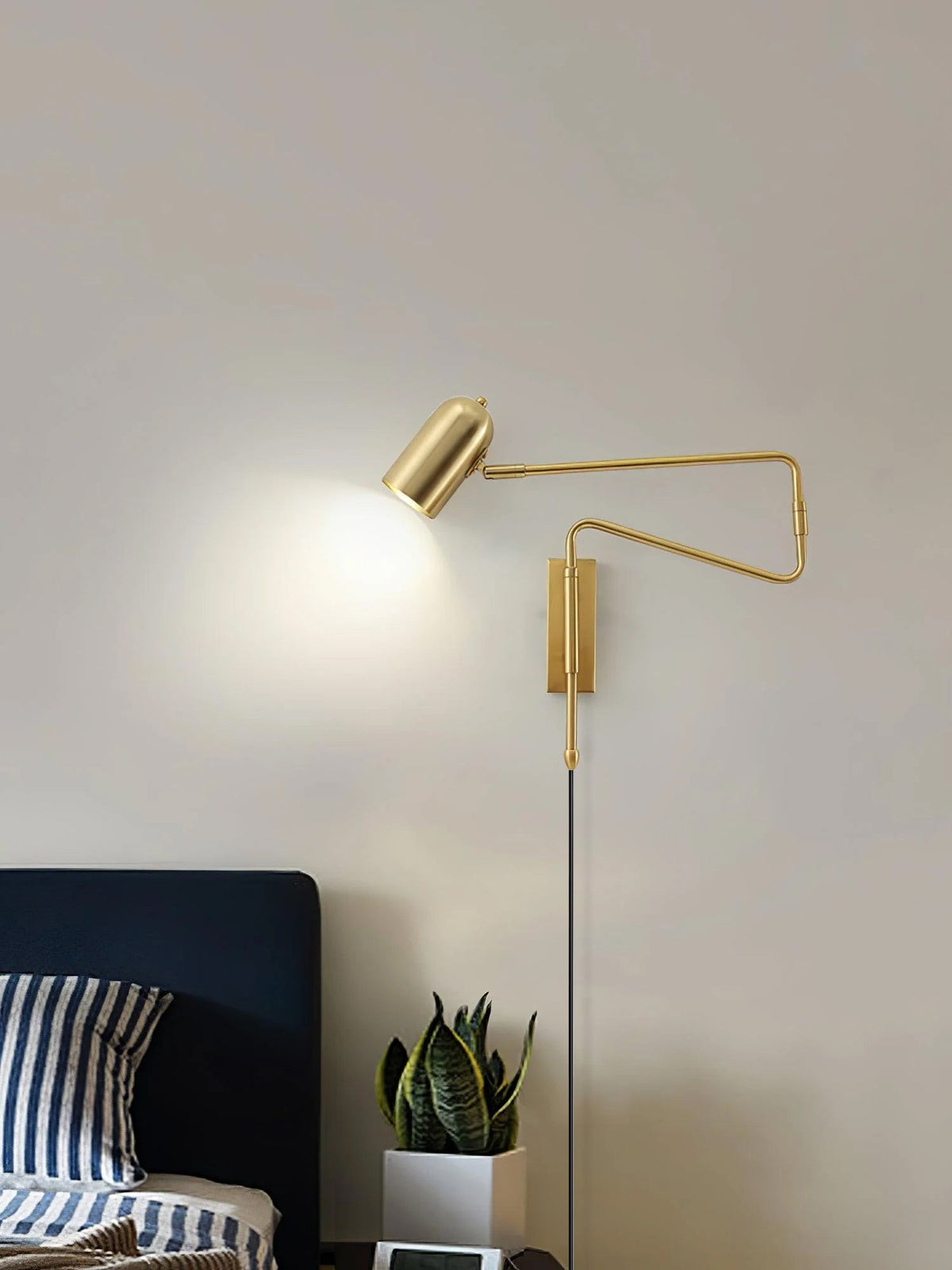 Adjustable Plug In Wall Lamp with Arm-Lighting > Wall Lights-casanuva-casanuva