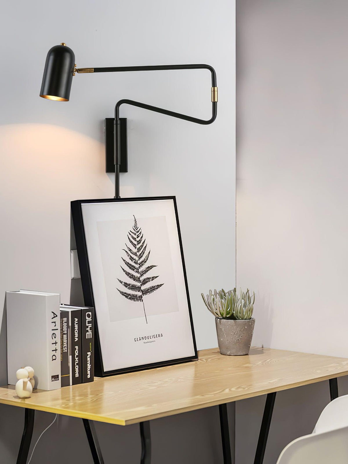 Adjustable Plug In Wall Lamp with Arm-Lighting > Wall Lights-casanuva-casanuva
