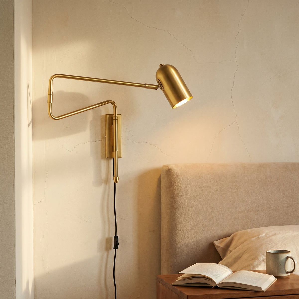 Adjustable Plug In Wall Lamp with Arm-Lighting > Wall Lights-casanuva-casanuva