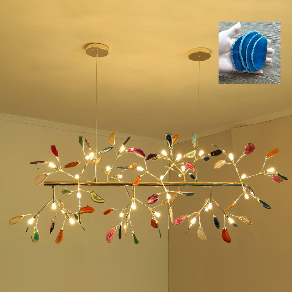 Agate Chandelier Light Fixture-Lighting > Chandeliers & Pendant Lights-casanuva-casanuva