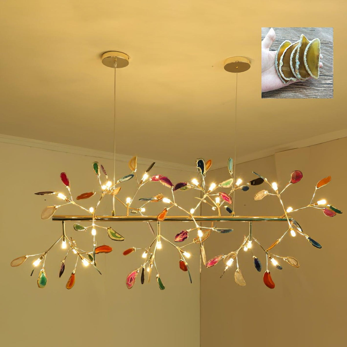 Agate Chandelier Light Fixture-Lighting > Chandeliers & Pendant Lights-casanuva-casanuva