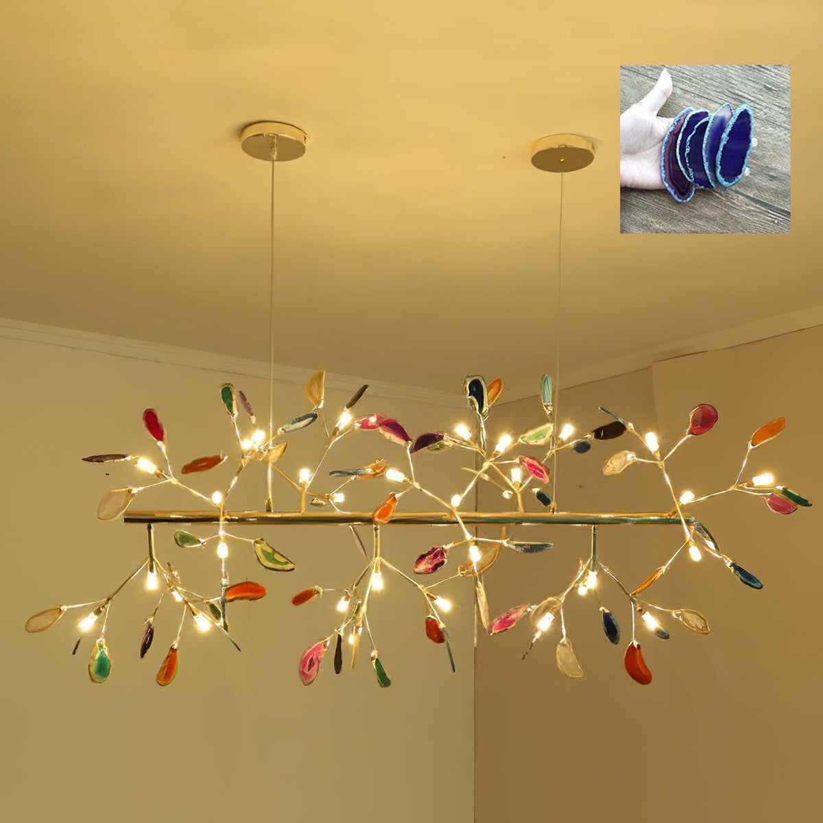 Agate Chandelier Light Fixture-Lighting > Chandeliers & Pendant Lights-casanuva-casanuva