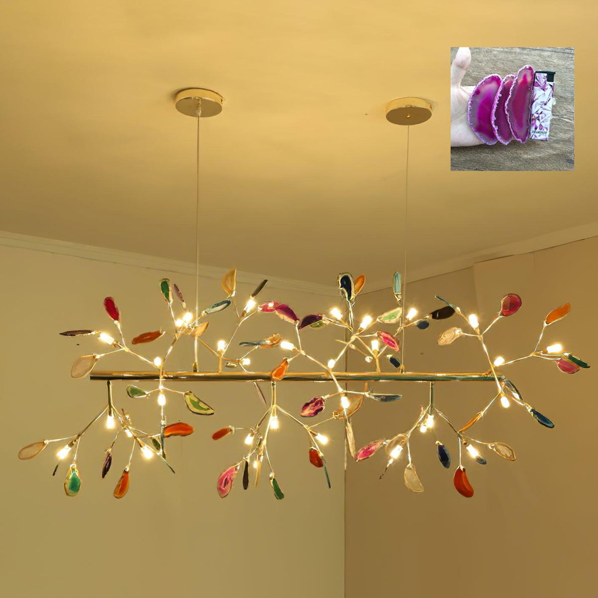 Agate Chandelier Light Fixture-Lighting > Chandeliers & Pendant Lights-casanuva-casanuva