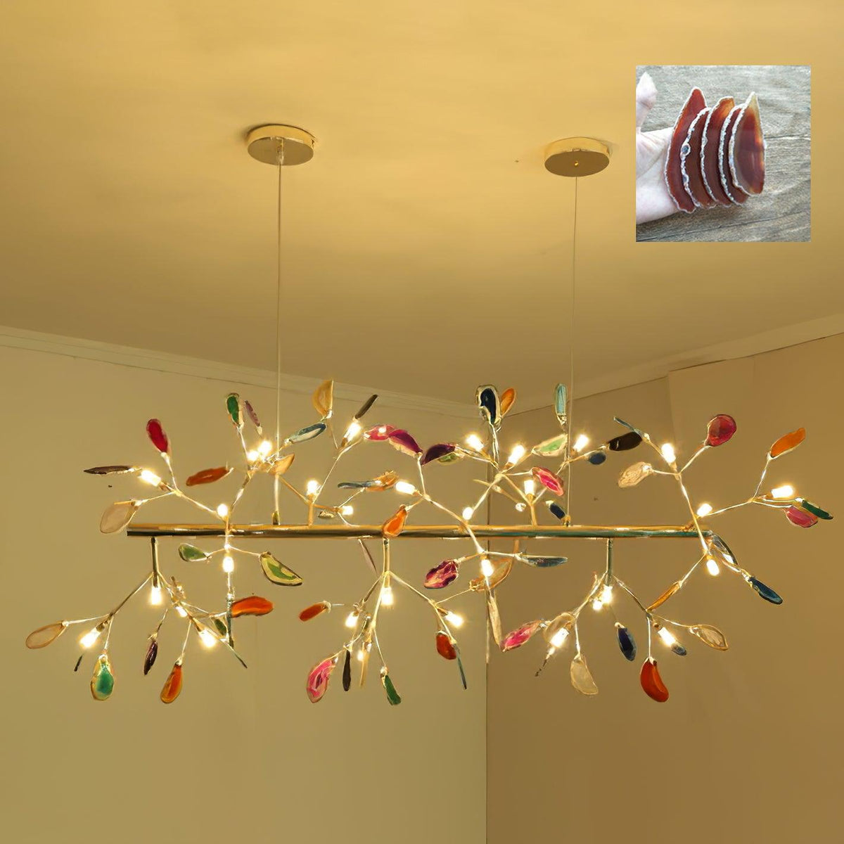 Agate Chandelier Light Fixture-Lighting > Chandeliers & Pendant Lights-casanuva-casanuva