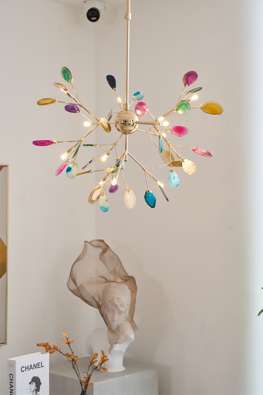 Agate Chandelier Light Fixture-Lighting > Chandeliers & Pendant Lights-casanuva-casanuva