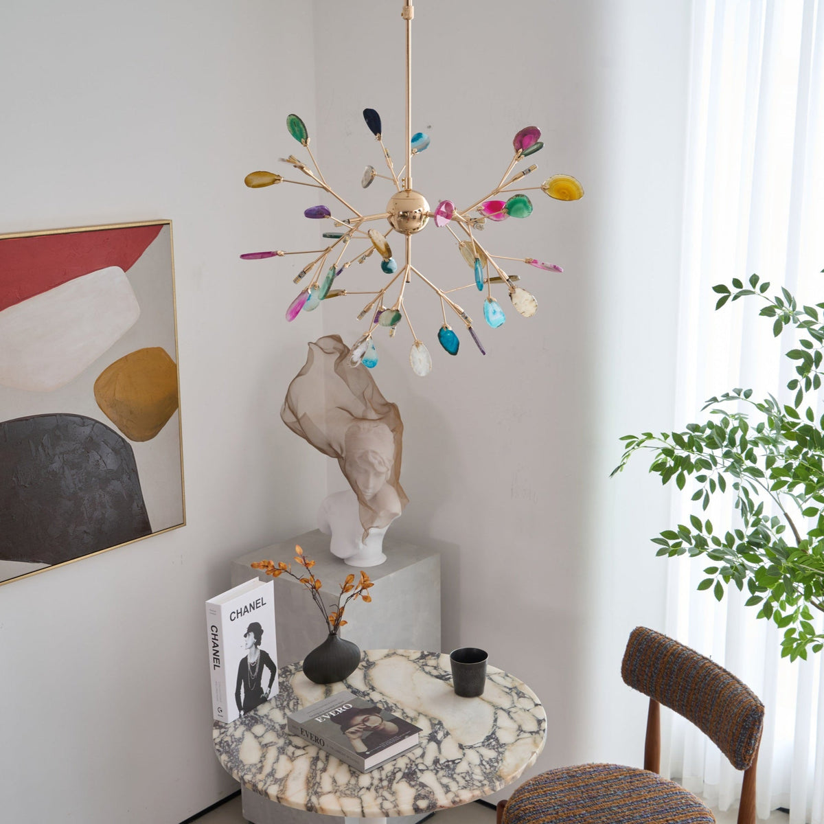 Agate Chandelier Light Fixture-Lighting > Chandeliers & Pendant Lights-casanuva-casanuva