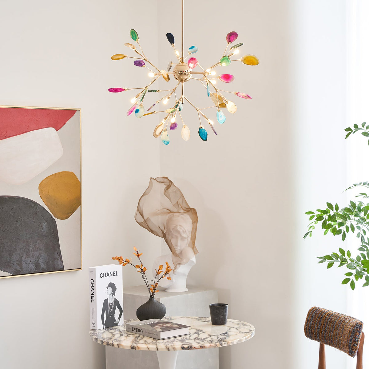 Agate Chandelier Light Fixture-Lighting > Chandeliers & Pendant Lights-casanuva-casanuva