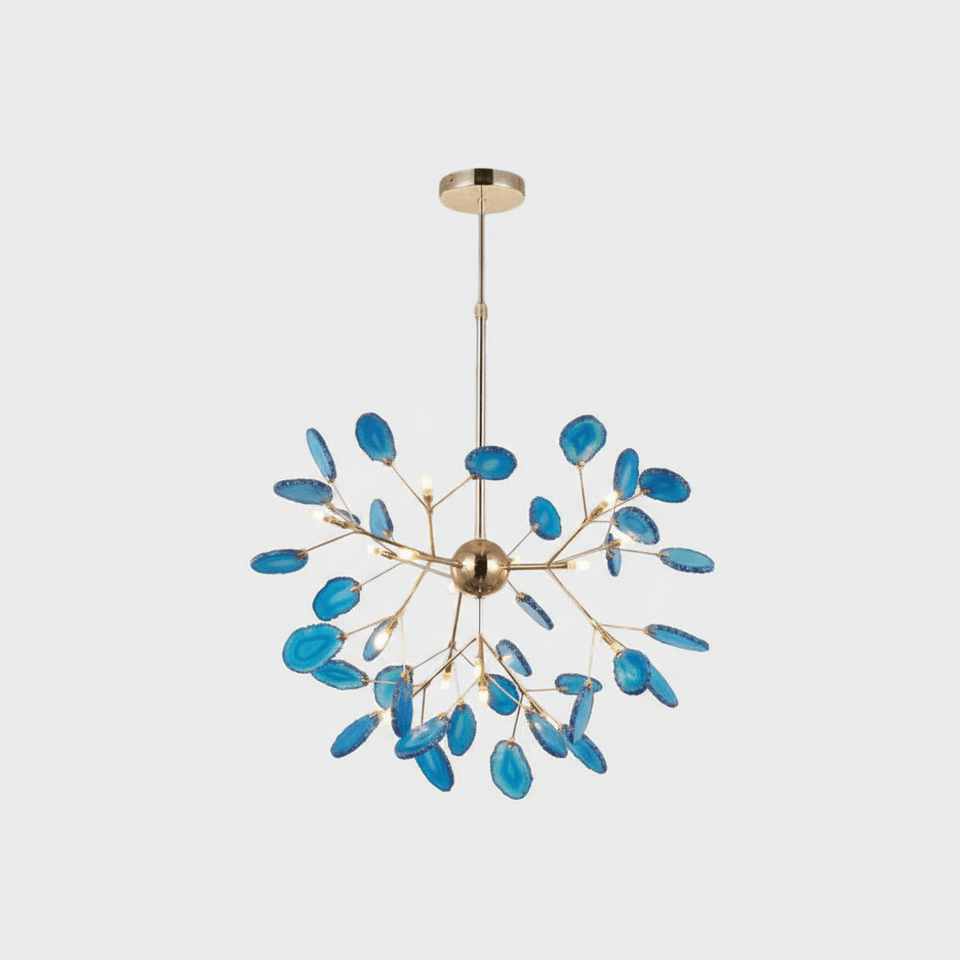 Agate Chandelier Light Fixture-Lighting > Chandeliers & Pendant Lights-casanuva-16 heads 60cmx50cm-Blue-casanuva