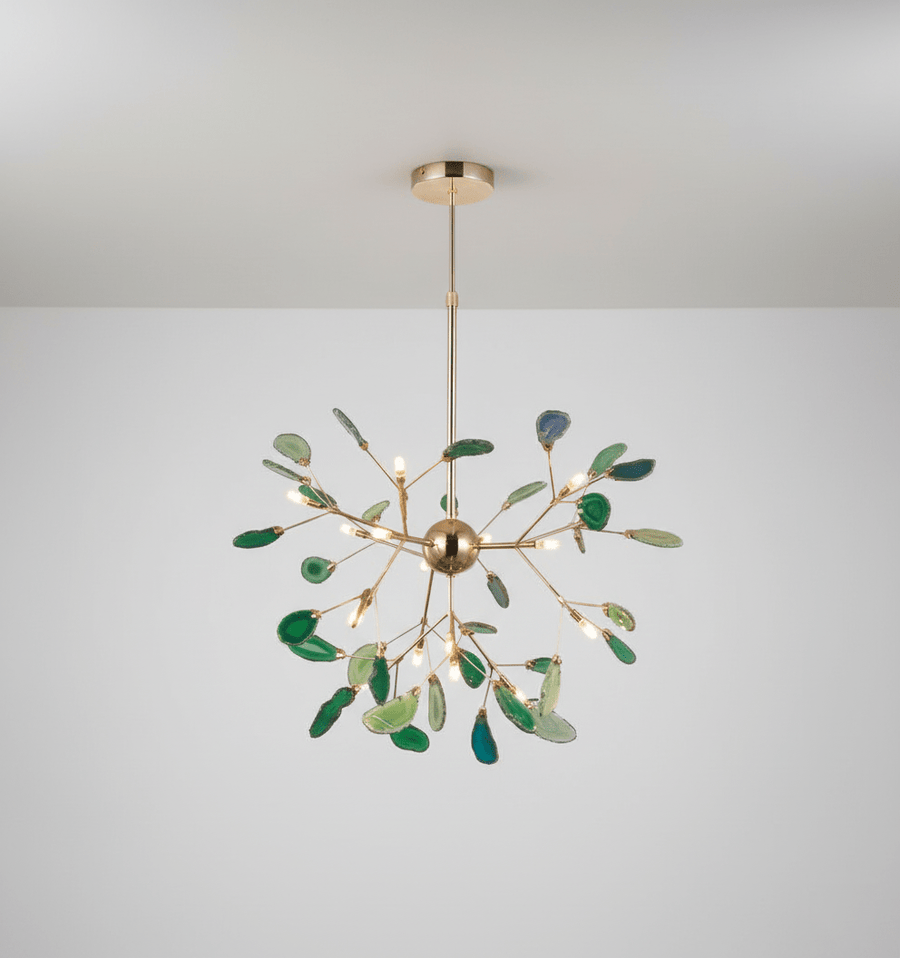 Agate Chandelier Light Fixture-Lighting > Chandeliers & Pendant Lights-casanuva-16 heads 60cmx50cm-Green-casanuva