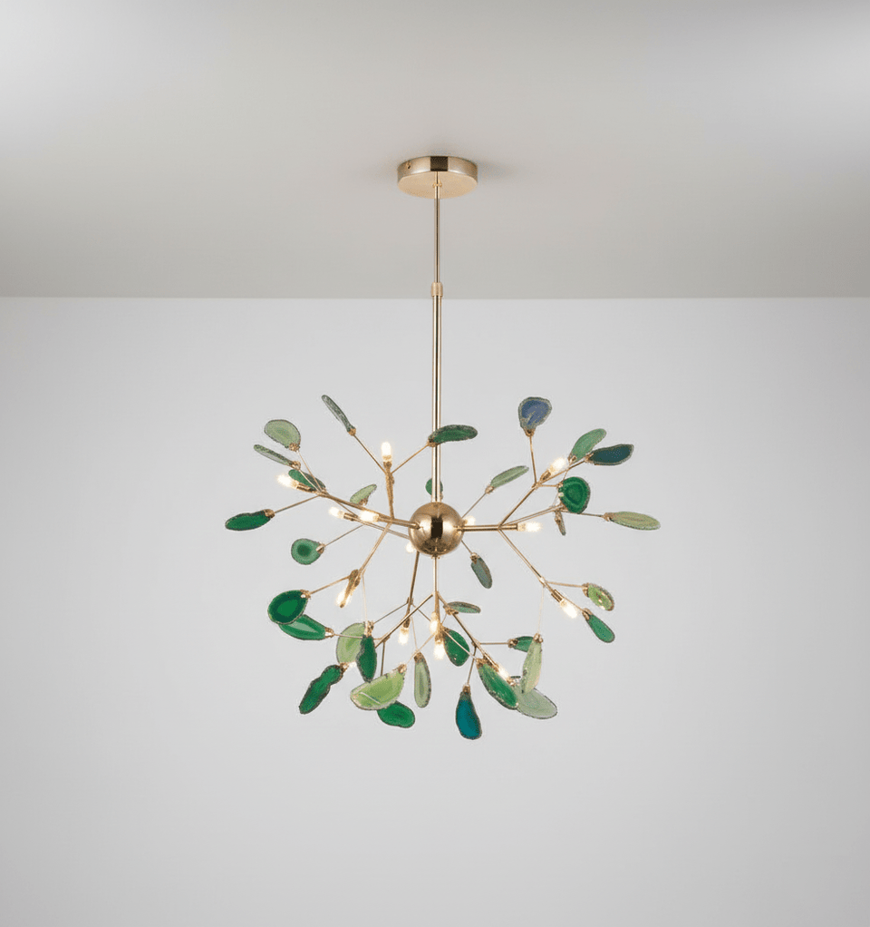 Agate Chandelier Light Fixture-Lighting > Chandeliers & Pendant Lights-casanuva-16 heads 60cmx50cm-Green-casanuva