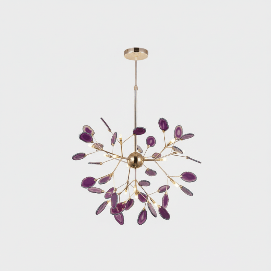 Agate Chandelier Light Fixture-Lighting > Chandeliers & Pendant Lights-casanuva-16 heads 60cmx50cm-Purple-casanuva