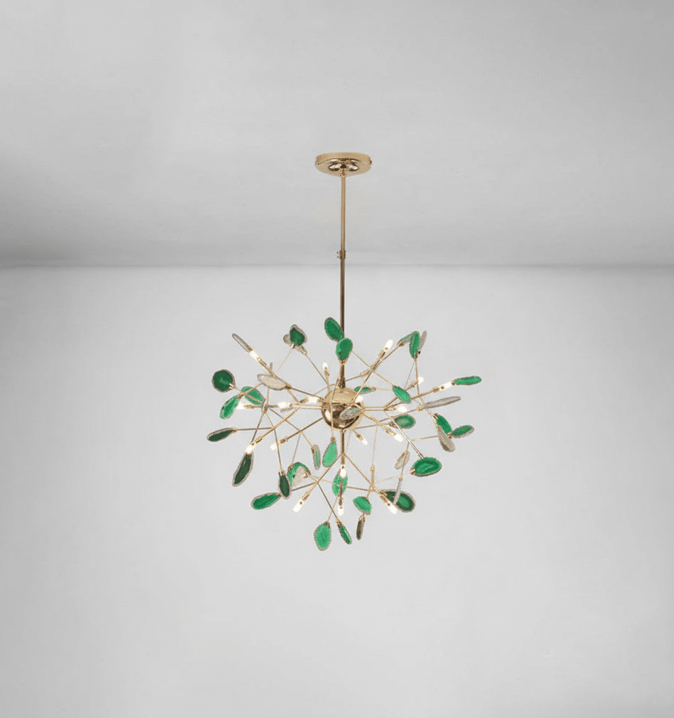 Agate Chandelier Light Fixture-Lighting > Chandeliers & Pendant Lights-casanuva-20 heads 75cmx55cm-Green-casanuva