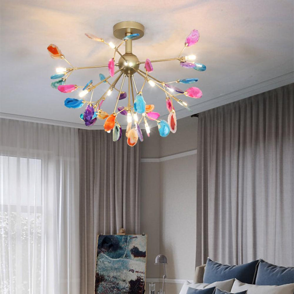 Agate Chandelier Light Fixture-Lighting > Chandeliers & Pendant Lights-casanuva-casanuva