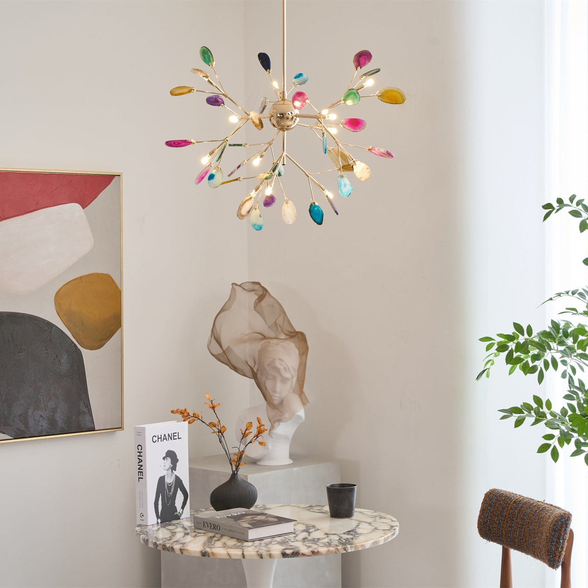 Agate Chandelier Light Fixture-Lighting > Chandeliers & Pendant Lights-casanuva-casanuva