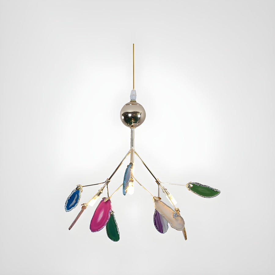 Agate Chandelier Light Fixture-Lighting > Chandeliers & Pendant Lights-casanuva-4 heads 30cmx30cm-Multicolor-casanuva