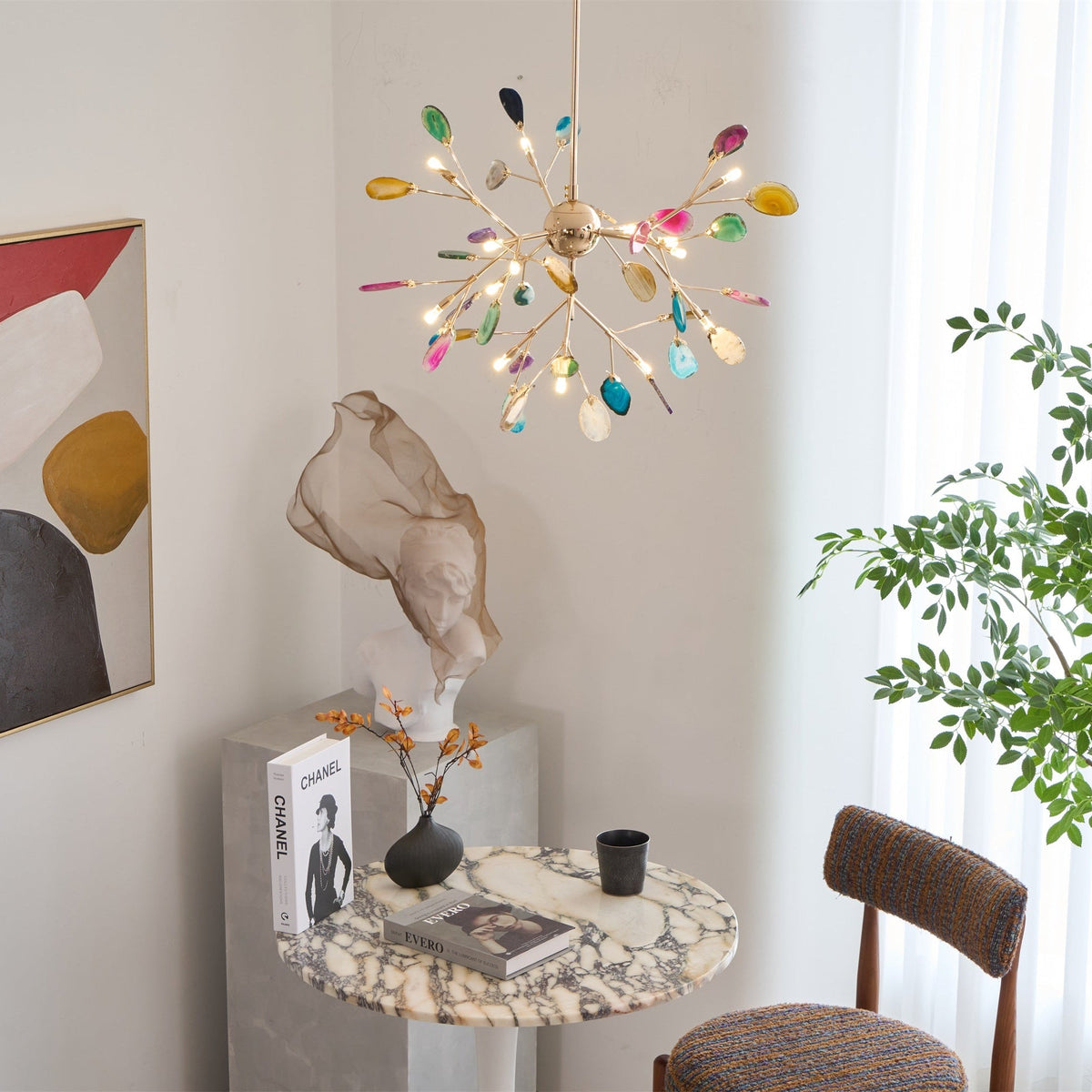Agate Chandelier Light Fixture-Lighting > Chandeliers & Pendant Lights-casanuva-casanuva