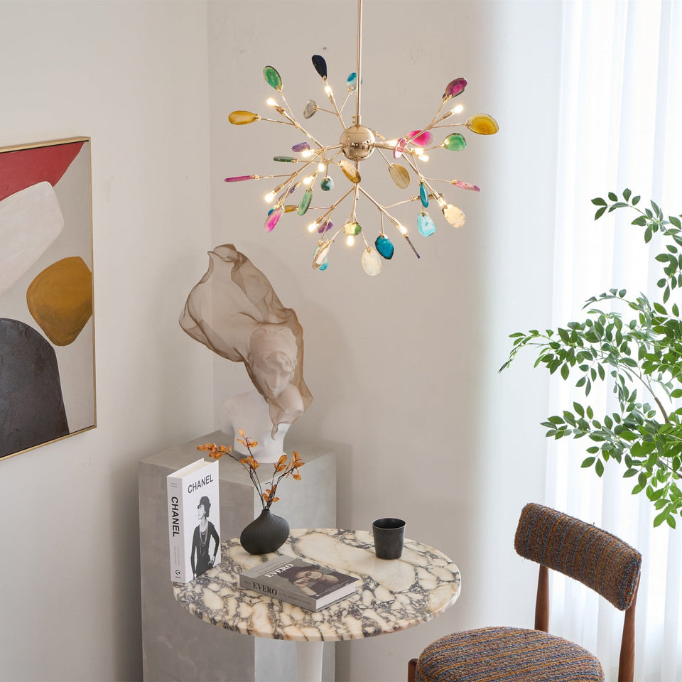 Agate Chandelier Light Fixture-Lighting > Chandeliers & Pendant Lights-casanuva-casanuva