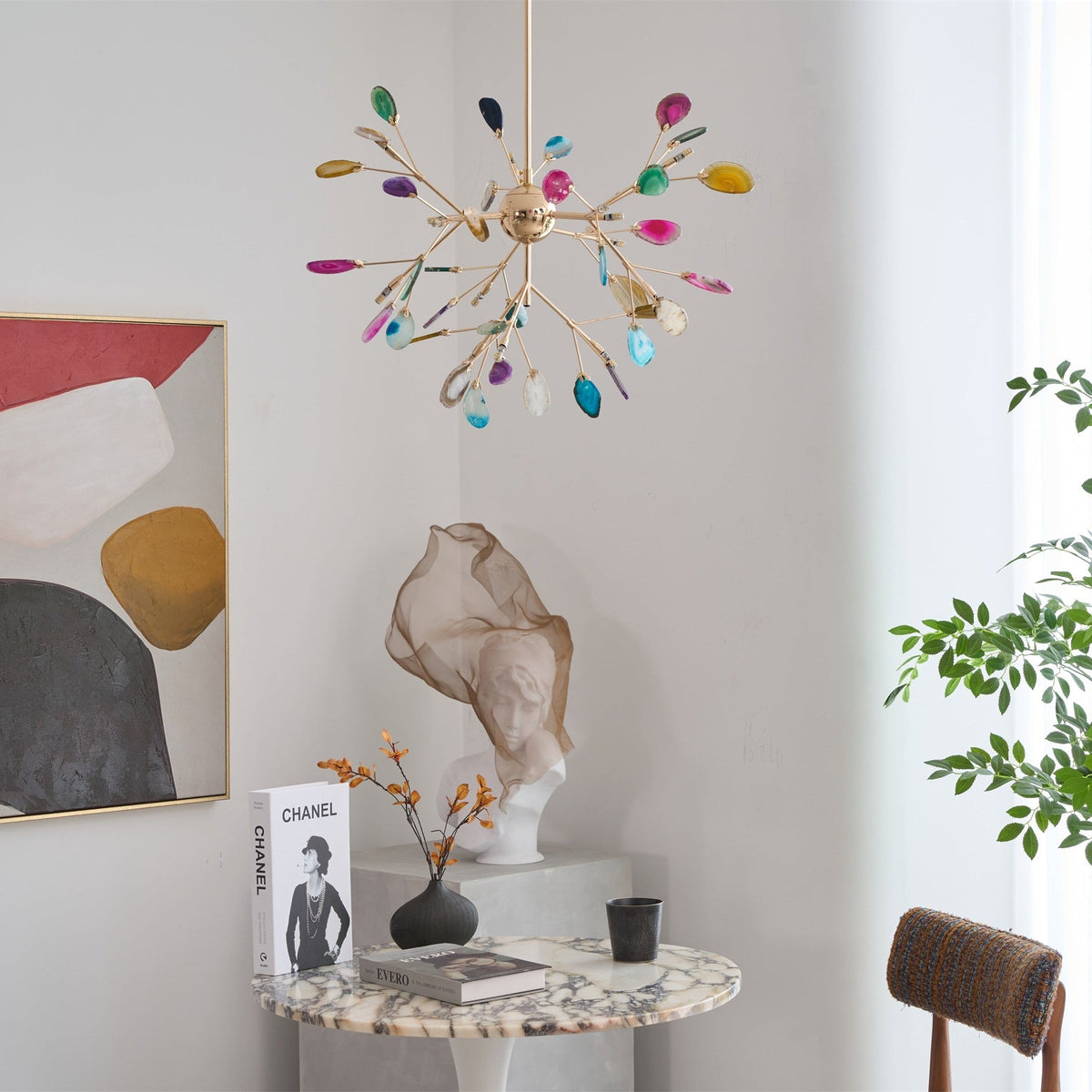 Agate Chandelier Light Fixture-Lighting > Chandeliers & Pendant Lights-casanuva-casanuva
