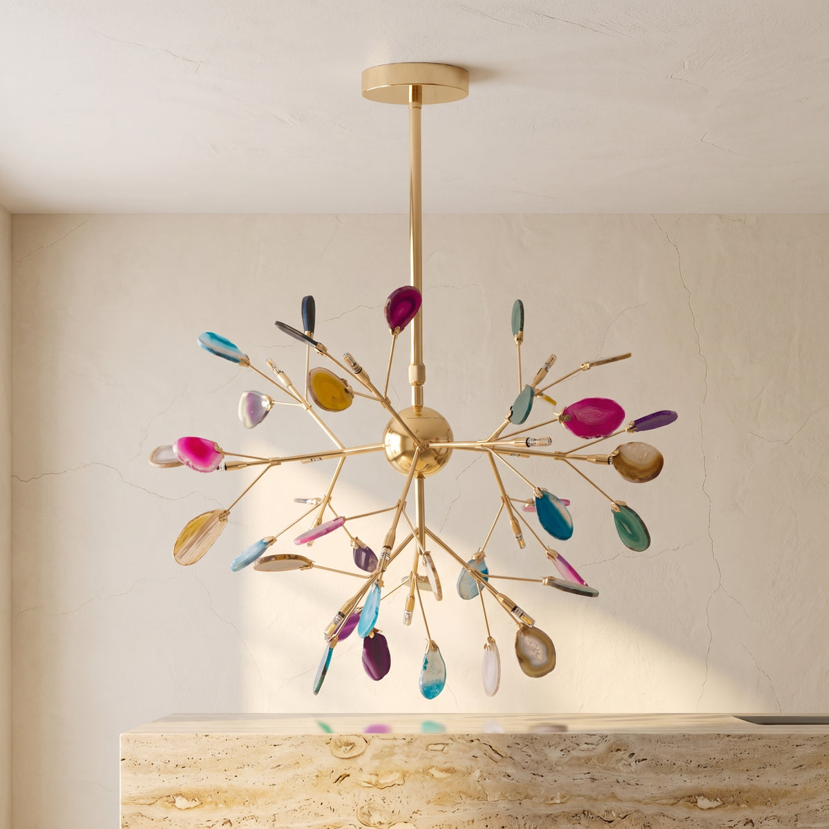 Agate Chandelier Light Fixture-Lighting > Chandeliers & Pendant Lights-casanuva-casanuva