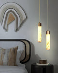 Alabaster Brass Pendant Lamp-Lighting > Pendant Lights-casanuva-casanuva