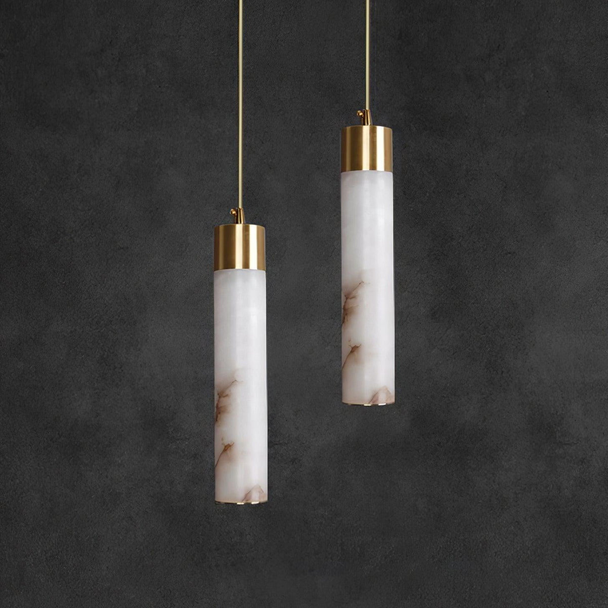 Alabaster Brass Pendant Lamp-Lighting > Pendant Lights-casanuva-casanuva