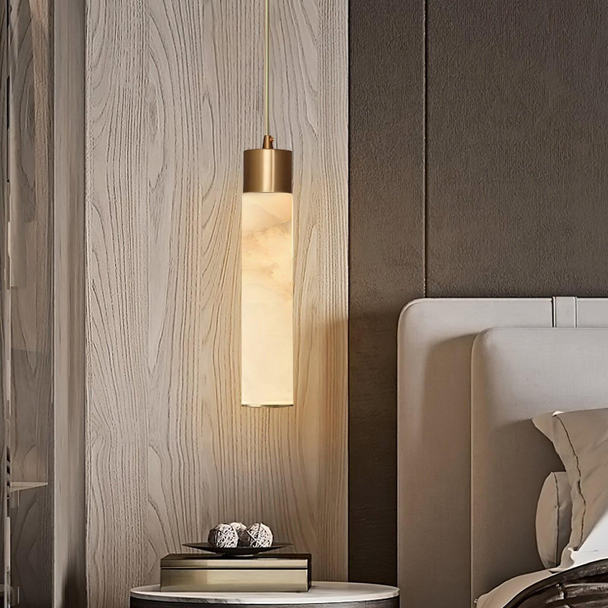 Alabaster Brass Pendant Lamp-Lighting > Pendant Lights-casanuva-casanuva
