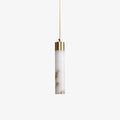 Alabaster Brass Pendant Lamp-Lighting > Pendant Lights-casanuva-6cmx30cm-Brass & White Alabaster-Warm White-casanuva