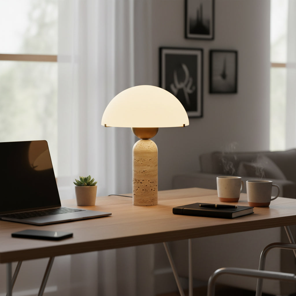 Alabaster Table Lamp with Elegant Design-Lighting > Table Lamps-casanuva-casanuva