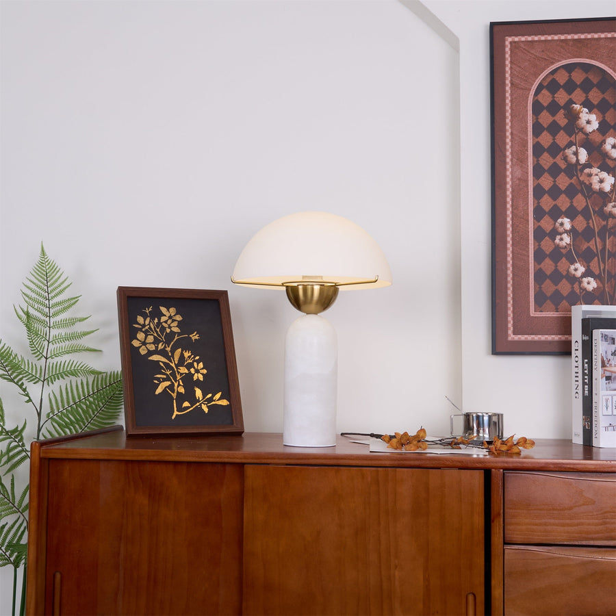 Alabaster Table Lamp with Elegant Design-Lighting > Table Lamps-casanuva-casanuva
