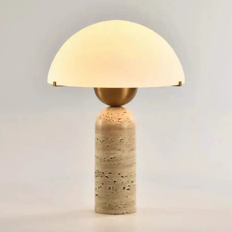 Alabaster Table Lamp with Elegant Design-Lighting > Table Lamps-casanuva-30cmx45cm-Beige Travertine-US plug-casanuva