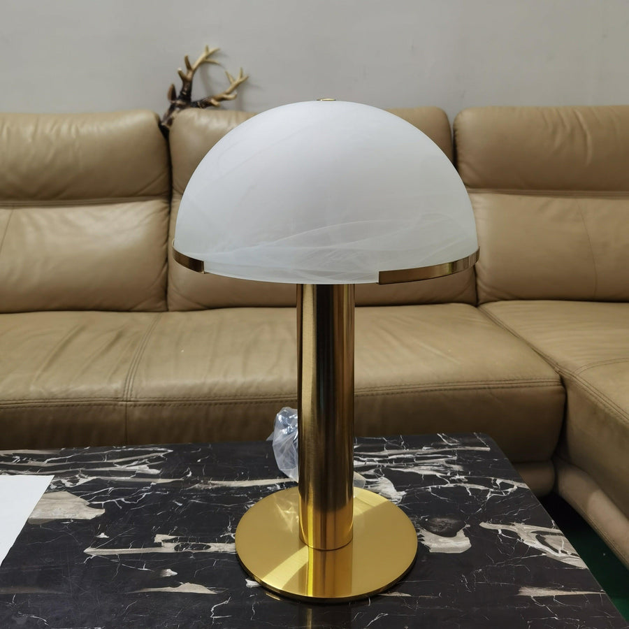 Alabaster Table Lamp with Elegant Design-Lighting > Table Lamps-casanuva-30cmx50cm-Gold & White Glass-American plug-casanuva