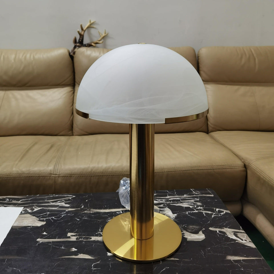 Alabaster Table Lamp with Elegant Design-Lighting > Table Lamps-casanuva-30cmx50cm-Gold & White Glass-American plug-casanuva