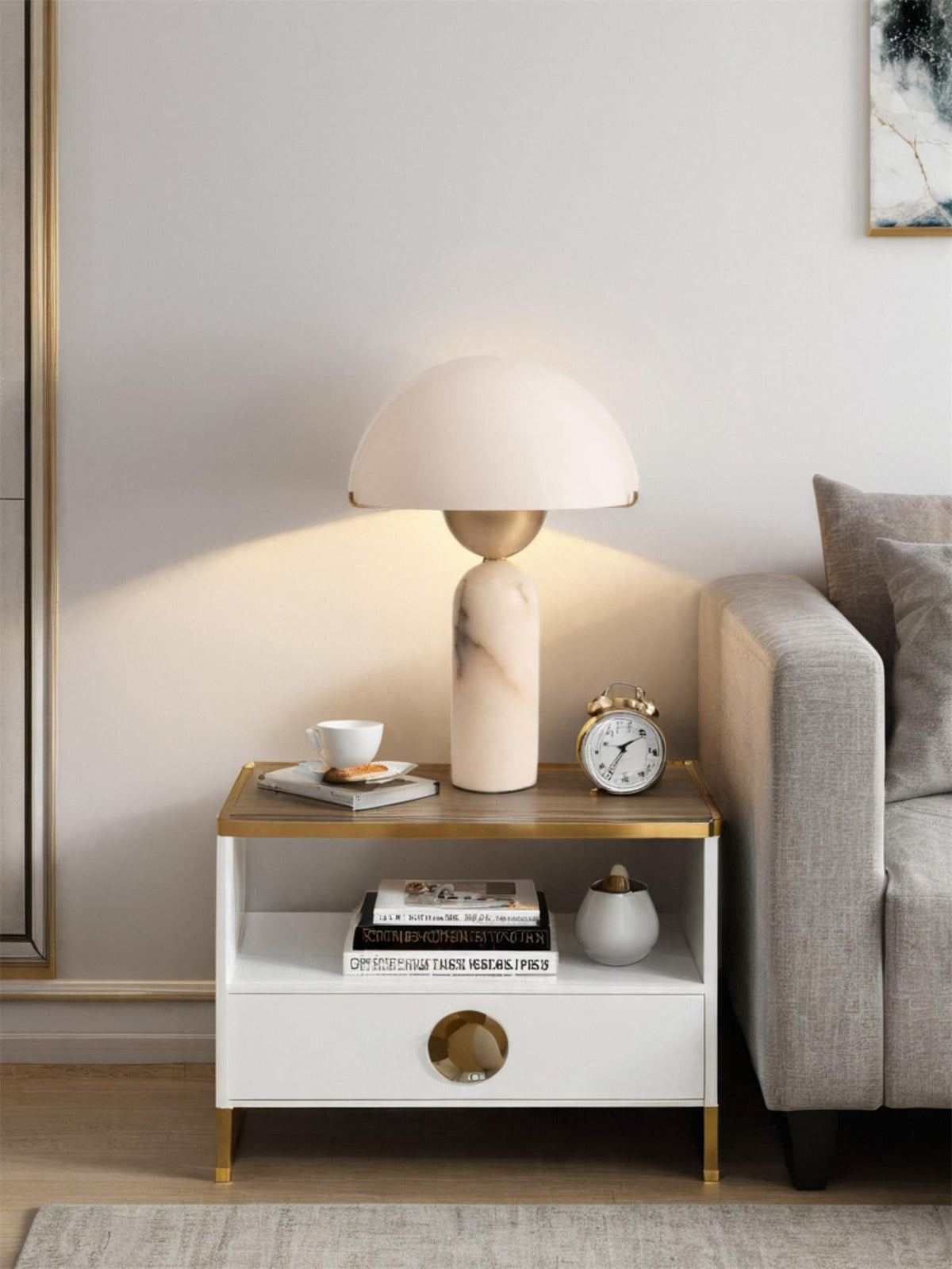 Alabaster Table Lamp with Elegant Design-Lighting > Table Lamps-casanuva-casanuva